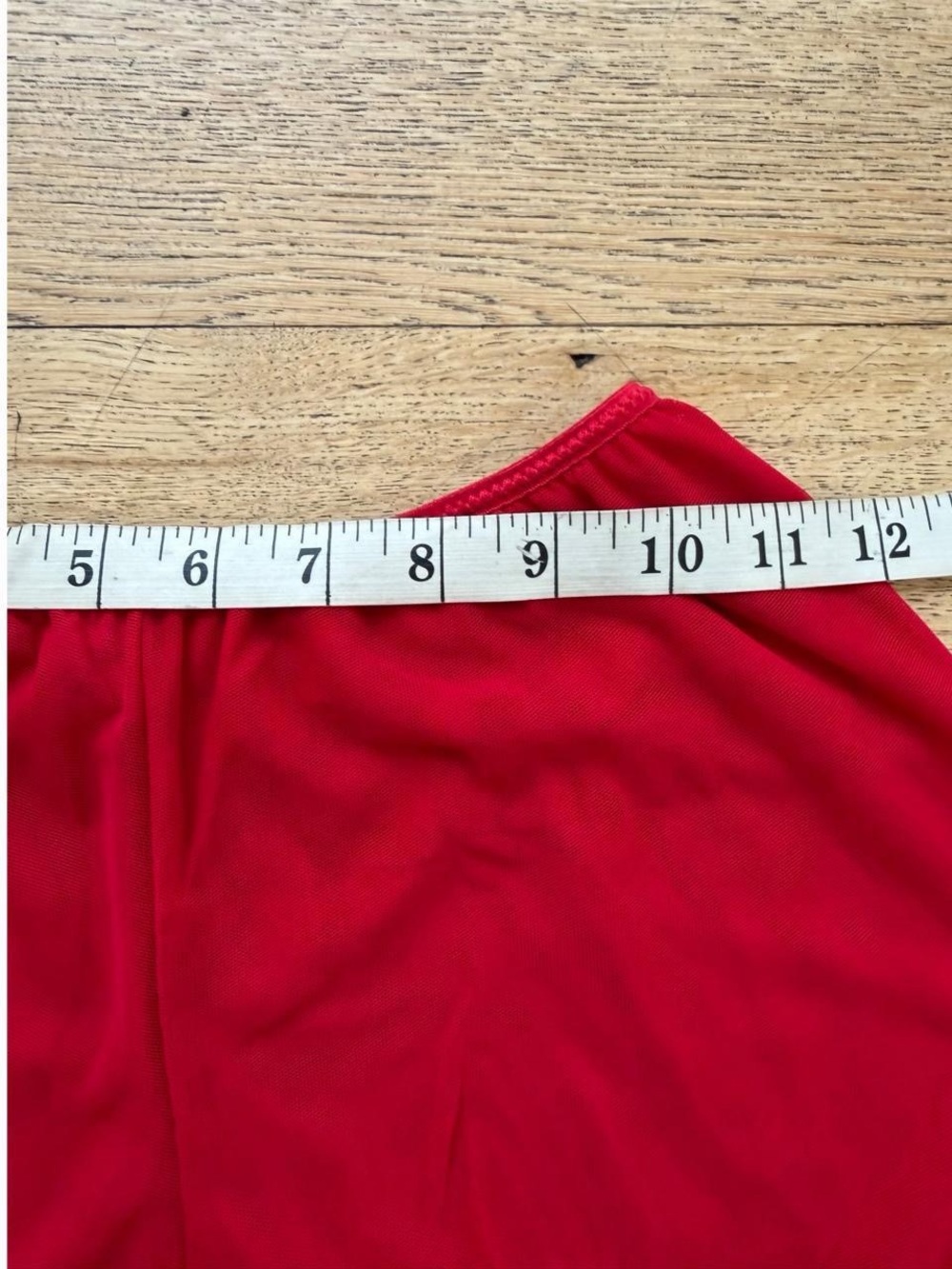 Express Bright Red Mesh Mini Shorts Ruffle Bottoms - Picture 5 of 6